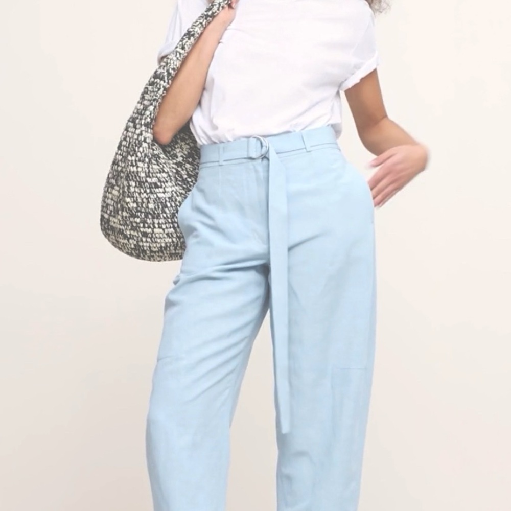 NEW! Tall Banana Republic HIGH-RISE BARREL TENCEL™-LINEN PANT - Picture 2 of 5